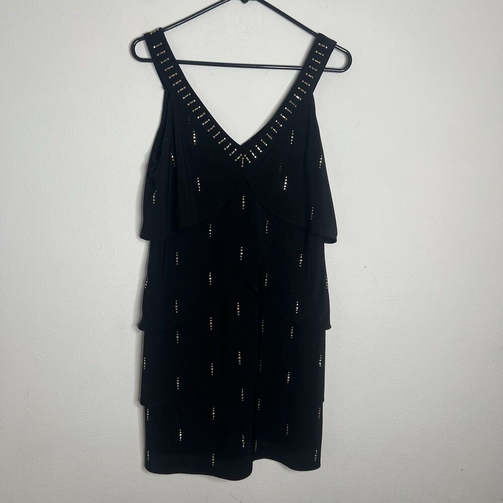 White House Black Market Tiered Chemise With Gold Embellishments Sz  S